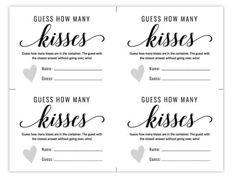 kisses    jar  printable printable templates
