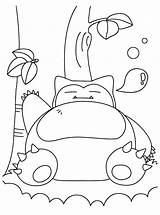 Snorlax Coloring Pages Pokemon Print Printable Getcolorings Color sketch template