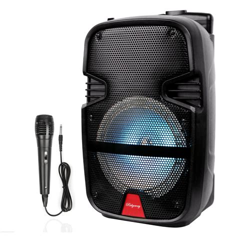 portable bt bluetooth speaker subwoofer heavy bass sound system party  microphone