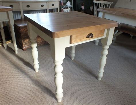 small country pine farmhouse kitchen dining table  handy drawer