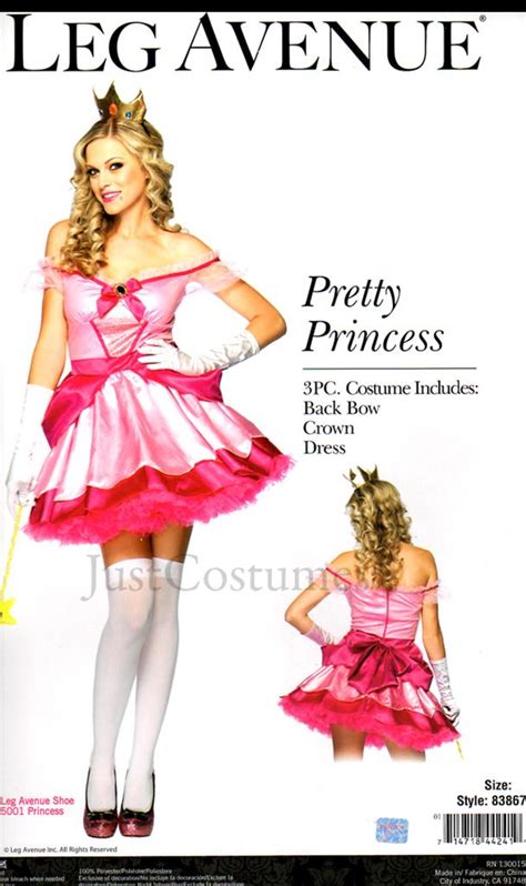 Sexy 4pc Princess Peach Women S Adult Halloween Costume Ebay