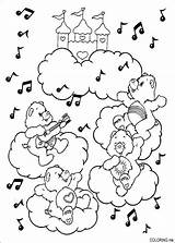 Coloring Care Bears Pages Music Playing Dibujo Books sketch template