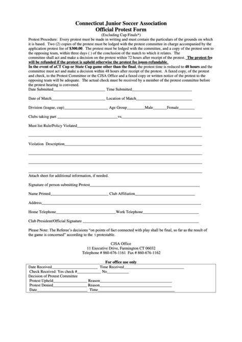 top notice  protest form templates      format