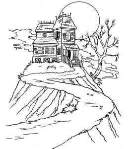 halloween house coloring pages playing learning