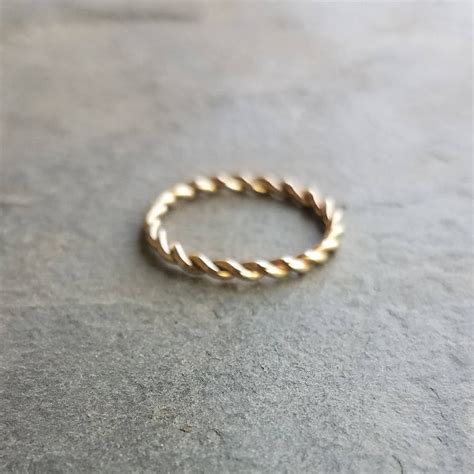 mm yellow  rose gold twist wedding band solid  gold braided rope eternity ring