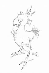 Chocobo Lineart Version sketch template