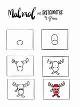 Elch Sketchnotes Nachzeichnen Sketchnote Diana Malen Für Weihnachtsbilder Einfache Rentier Pinnwand Ideen sketch template