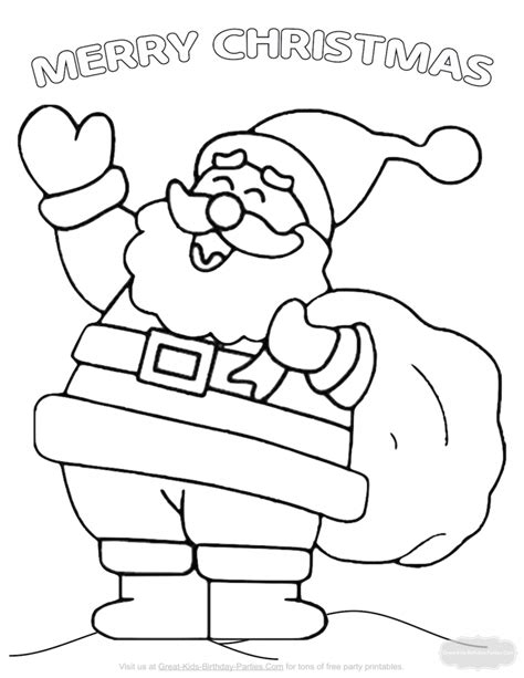 printable santa coloring pages
