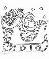 Coloring Sheets Christmas Pages Santa Sleigh Printable Colouring His Print Sheet Holiday Claus Color Santas Kids Elves Drawings Sled Father sketch template