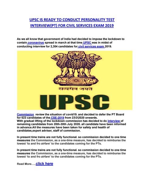 upsc  ready  conduct personality test interviewpt  civil