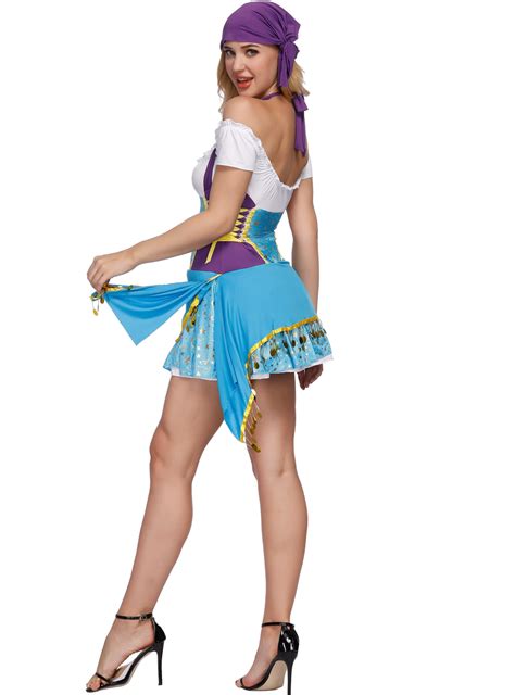 Sexy Gypsy Halloween Costume Pirate 2019 Adult Costumes Flower Kit