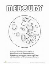 Mercury Coloring Planet Planets Solar Pages System Space Fact Color Kids Science Project Templates Colouring Sheets Sun Filled Learn Some sketch template