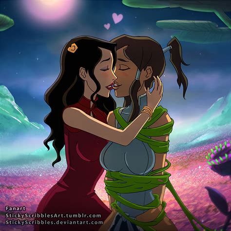 avatar korra and asami part 2 by stickyscribbles fur