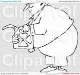 Man Gas Clipart Outlined Holding Illustration Royalty Vector Djart sketch template
