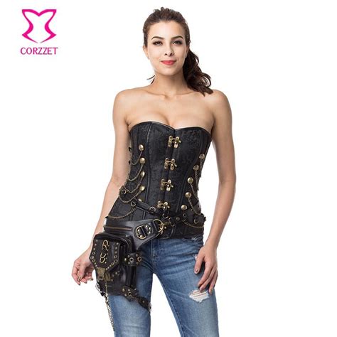 buy black vintage gothic corset steampunk clothing