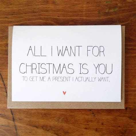 all i want for christmas is christmas card by witty hearts