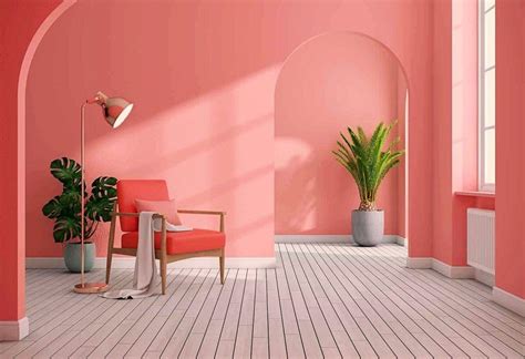 pin  yan  pink bedroom walls mid century minimalist coral