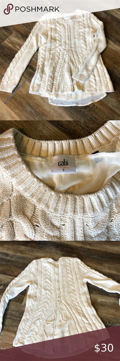 Cabi Sweater Beautiful Gently Worn Cable Sweater With Beautiful Back