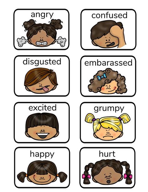 printable emotion faces  activities emotions preschool