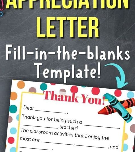 teacher appreciation letter  printable fill   blanks template