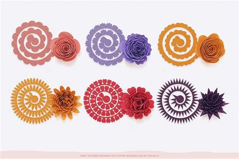 cricut rolled flower template