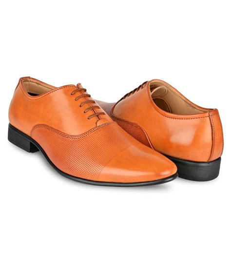 Pelle Amor Artificial Leather Tan Formal Shoes Price In India Buy