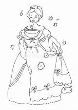 Principessa Prinzessin Neuer Kleid Farbton Coloritura Pagina Vestito sketch template