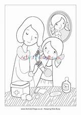 Aid First Colouring Needs Little Girl Village Activity Explore sketch template