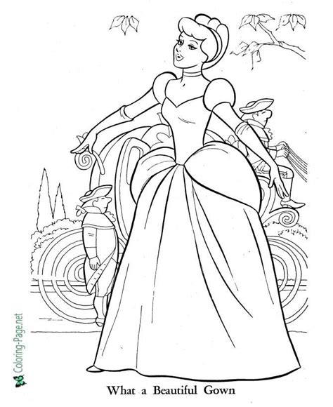 cinderella coloring page  beautiful ball gown