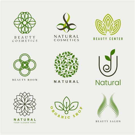 set  natural cosmetics logo vector   vectors clipart
