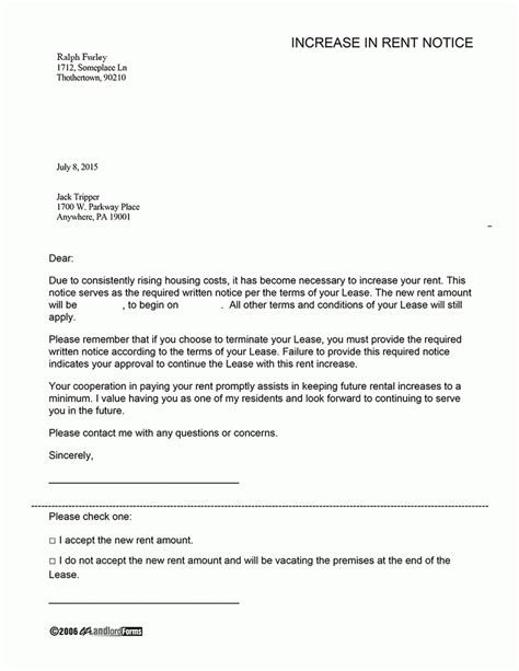 rent increase letter template  professional templates ideas