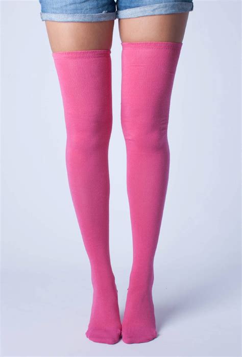 Pink Thigh High Socks Etsy Canada