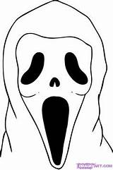 Coloring Pages Halloween Scary Drawings Scream Mask Printable Horror Ghost Colouring Creepy Face Faces Drawing Outline Books sketch template