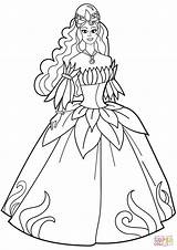Coloring Dress Princess Pages Flower Printable Girl Fancy Girls Disney Drawing Print Sheets Belle Supercoloring Colorings Paper sketch template