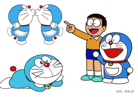 Free Vector Cartoon Doraemon And Nobi Nobita Illustration