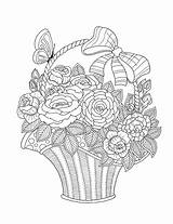 Embroidery Flower Coloring Basket Baskets Designs Pages Agenda Pour Adult Choose Board Book Flowers sketch template