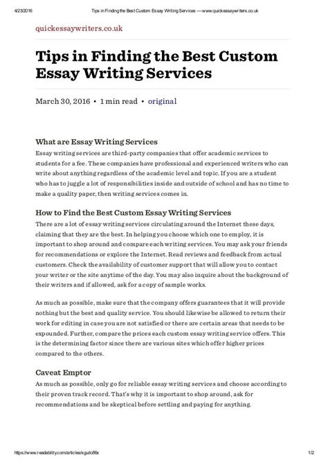 tips  finding   custom essay writing services www