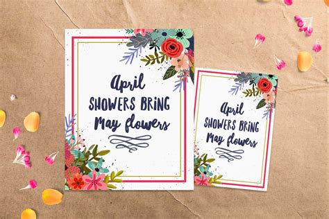april showers bring  flowers  spring printable