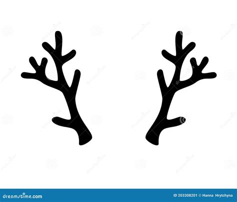 deer antlers vector black silhouette template  logo  pictogram