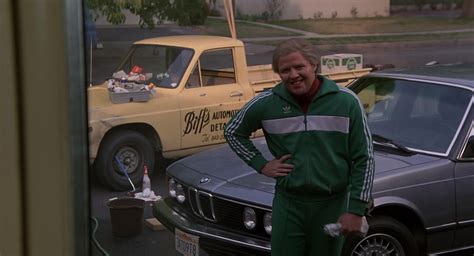 bmw 733i [e23] and adidas tracksuit worn by thomas f wilson in back to the future 1985 movie