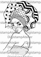Headwrap Digi sketch template