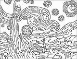 Gogh Starry Stellata Sternennacht Quadri Colorir Ausmalbild Munch Noite Estrelada Scream Sketchite Famosi Bambino Pagine Gessetto Arti Grano Forumcommunity Coloriage sketch template