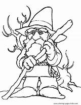 Coloring Pages Gnome Fantasy Dwarf Medieval Color Printable Book Dwarves Kids Sheet Club Prairie Gnomes Sheets Template Garden Thief Draw sketch template