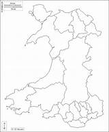 Wales Outline Map Blank Divisions Maps sketch template
