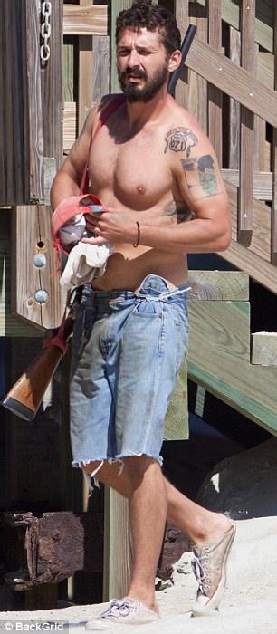 Shia Labeouf Carries Rifle Shirtless After Georgia Arrest
