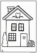 Cartoon House Coloring Clipart Pages Printable Library sketch template