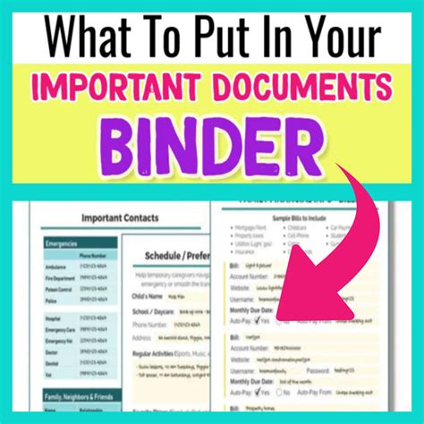 organize important documents   emergency binder  household