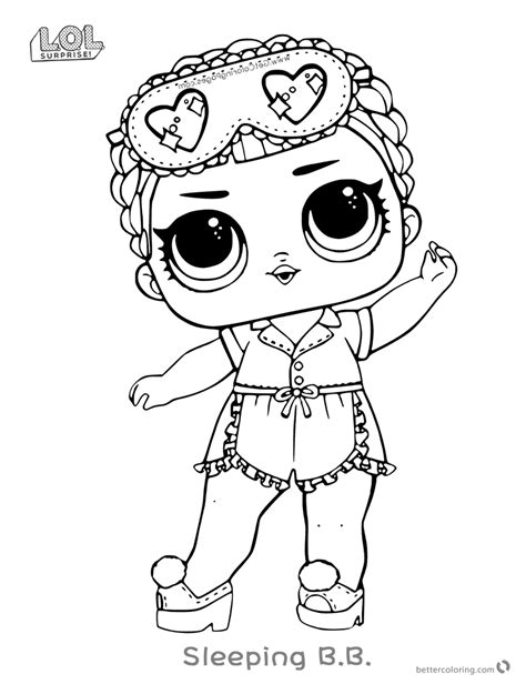 lol surprise doll coloring pages sleeping bb  printable