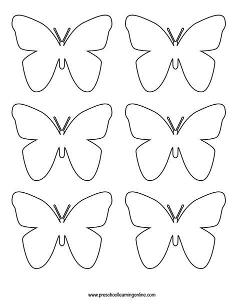 butterfly template printable preschool learning  lesson plans