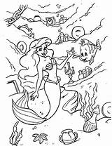 Coloring Pages Princess Cartoon Mermaid Little sketch template